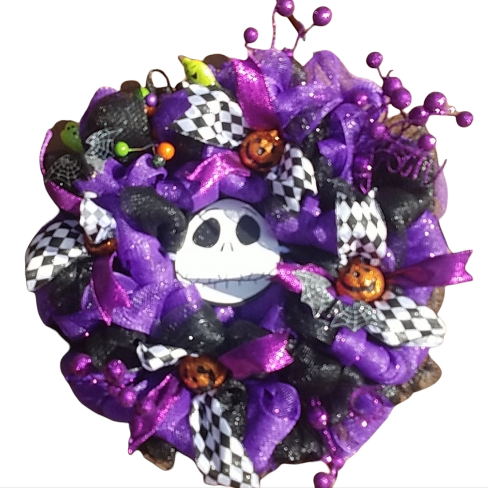 NIGHTMARE BEFORE CHRISTMAS JACK HALLOWEEN WREATH